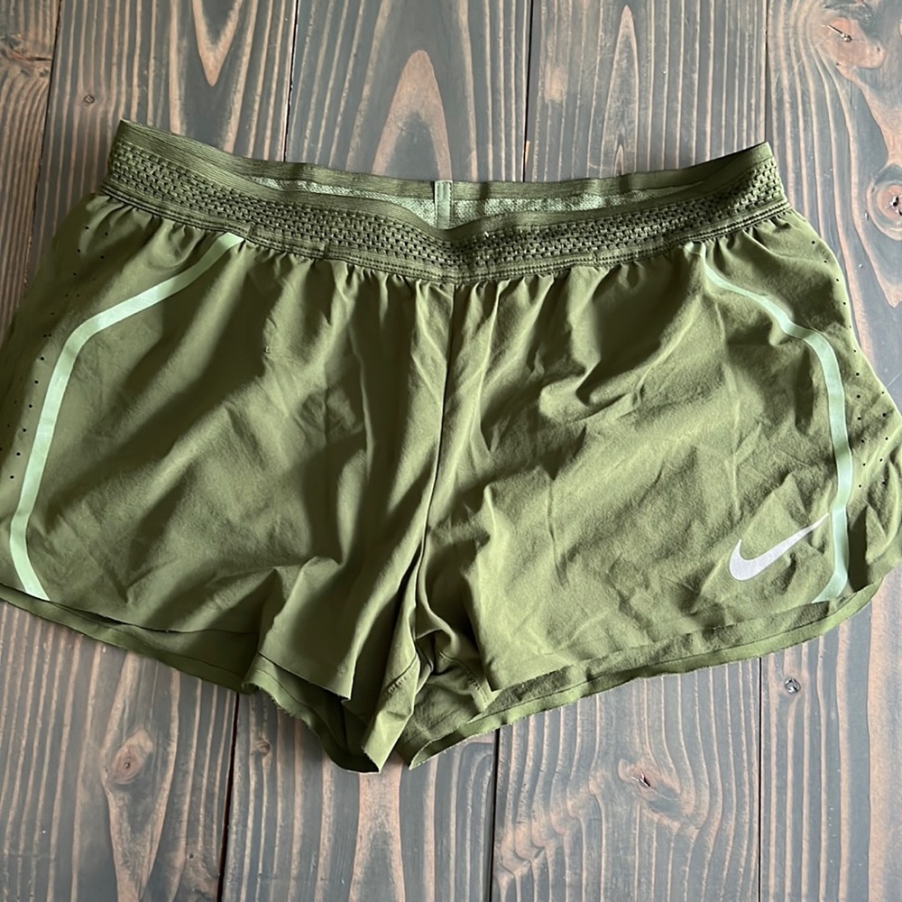 Nike Dri-Fit Green Running Shorts Seemless drawstring Medium